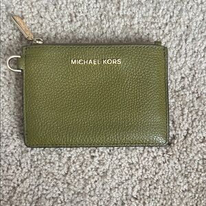 Michael Kors Olive Leather Keychain Wallet